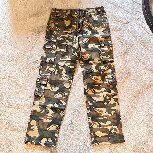 Men’s sz 34x34 cargo pants multiple pockets military army print - Picture 2 of 6